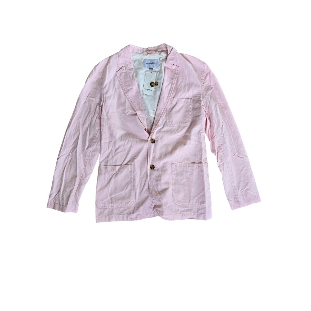 NWT Goodfellow & Co Mens Pastel Pink Cotton Linen Blend Blazer Sport Coat Size M